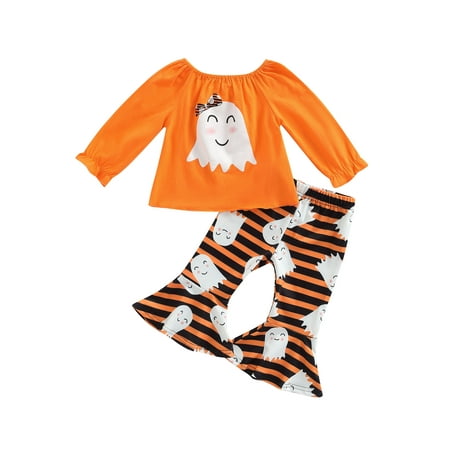 Diconna Toddler Baby Girls Halloween Pants Set Long Sleeve Off-Shoulder Ghost Print Tops+ Pumpkin Flare Pants Outfit Orange 1 Ghost 6-12 Months
Diconna Toddler Baby Girls Halloween Pants Set Long Sleeve Off-Shoulder Ghost Print Tops+ Pumpkin Flare Pants Outfit Orange 1 Ghost 6-12 Months