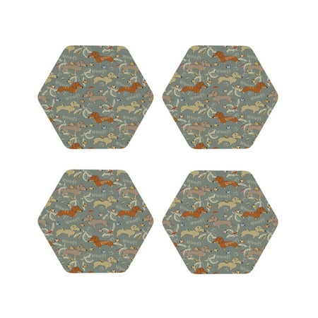 Pofeuu Dachshund Dog Bird Print Coasters for Drinks 4Pack PU Leather Coasters Bar Drink Coasters for Tabletop Protection Furniture from Damage-Hexagon
Pofeuu Dachshund Dog Bird Print Coasters for Drinks 4Pack PU Leather Coasters Bar Drink Coasters for Tabletop Protection Furniture from Damage-Hexagon