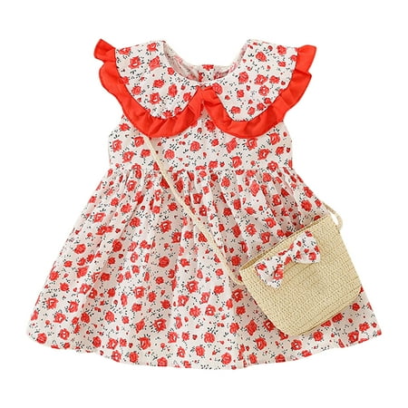 TAIAOJING Girls Boho Flower Dress Toddler Dress Sleeveless Floral Ruffles Sweet Suspender Princess Dress With Hat Cute Sundress 2-3 Years
TAIAOJING Girls Boho Flower Dress Toddler Dress Sleeveless Floral Ruffles Sweet Suspender Princess Dress With Hat Cute Sundress 2-3 Years