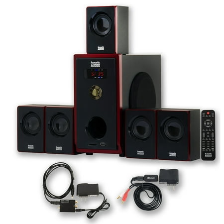 Acoustic Audio AA5103 Home Theater 5.1 Speaker System with Bluetooth and Optical Input
