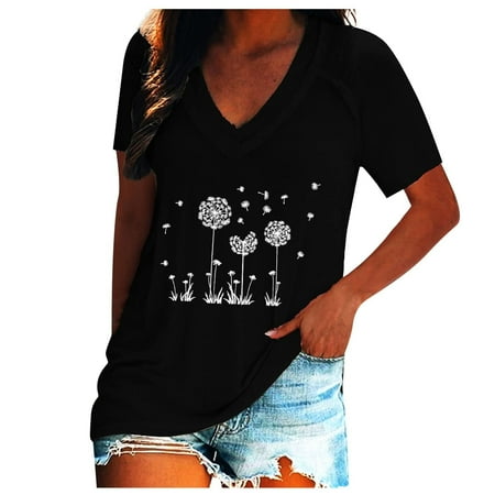 Awdenio Clearance Women s Shirts Basic Summer Tops Fashion Woman Causal V-Neck Printing Blouse Short Sleeve T-Shirt Summer Tops 
Awdenio Clearance Women s Shirts Basic Summer Tops Fashion Woman Causal V-Neck Printing Blouse Short Sleeve T-Shirt Summer Tops