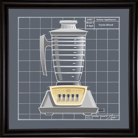 Galaxy Blender - Pewter-LARHUN128854 Print 16"x16" by Larry Hunter in a Bistro Expresso
