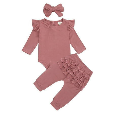 Jdefeg Little Girl Winter Clothes Baby Girls Fly Sleeve Romper Ribbed Pant with Hair Band Outfit Set 3Pcs Clothes Shoes Size 4 Girls Clothes Sets Cotton Pink 100
Jdefeg Little Girl Winter Clothes Baby Girls Fly Sleeve Romper Ribbed Pant with Hair Band Outfit Set 3Pcs Clothes Shoes Size 4 Girls Clothes Sets Cotton Pink 100