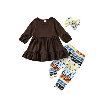 Fanvereka Thanksgiving Clothes Sets 3Pcs Toddler Girls Outfits Gifts Long Sleeve Ruffle Dress Tops Pants Headband
Fanvereka Thanksgiving Clothes Sets 3Pcs Toddler Girls Outfits Gifts Long Sleeve Ruffle Dress Tops Pants Headband