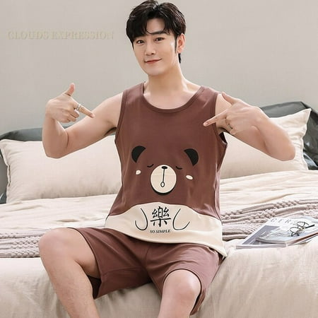 QWZNDZGR Summer Knitted Cotton Cartoon Duck Mens Pajama Sets Men s Sleep&Lounge Sleeveless Shorts Pants Couple Pajamas Fashion Homewear
QWZNDZGR Summer Knitted Cotton Cartoon Duck Mens Pajama Sets Men s Sleep&Lounge Sleeveless Shorts Pants Couple Pajamas Fashion Homewear