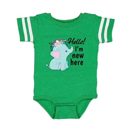 Inktastic Hello I m New Here with Cute Baby Elephant with Flower Crown Gift Baby Boy or Baby Girl Bodysuit
Inktastic Hello I m New Here with Cute Baby Elephant with Flower Crown Gift Baby Boy or Baby Girl Bodysuit