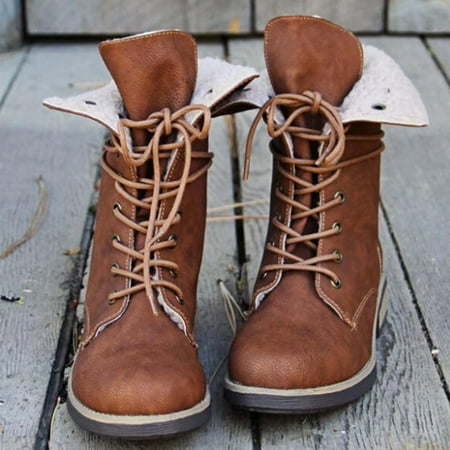 Juebong Christmas Deals Women s casual comfortable fleece warm round toe low-heeled lace-up boots 8.5 Brown
Juebong Christmas Deals Women s casual comfortable fleece warm round toe low-heeled lace-up boots 8.5 Brown