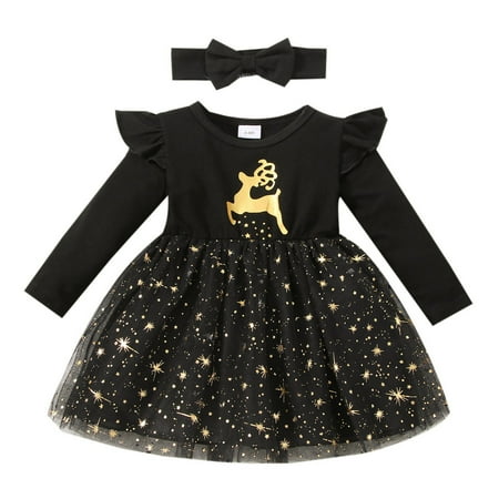 Rovga Toddler Girls Christmas Long Sleeve Dresses Cartoon Deer Prints Tulle Princess Dress Headbands Set Fashion Kids Dress
Rovga Toddler Girls Christmas Long Sleeve Dresses Cartoon Deer Prints Tulle Princess Dress Headbands Set Fashion Kids Dress