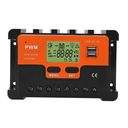 20A-60A PWM Solar Charge Controller 12V/24V Battery Equalizer Charger