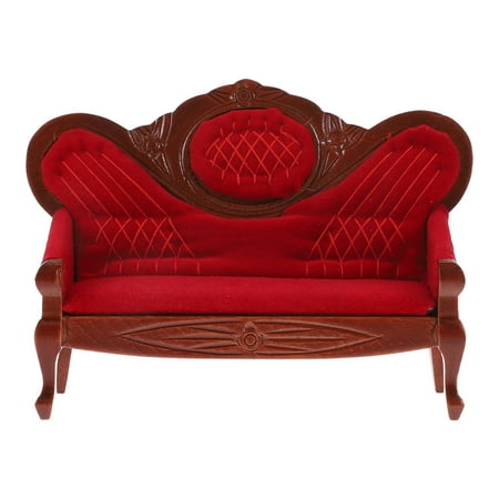 HOMEMAXS Lifelike Mini Sofa Ornament DIY Mini House Sofa Decor Miniature Sofa Photo Prop