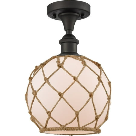 Oil Rubbed Bronze Tone Semi Flush 8 Wide Steel/Cast Brass/Glass Medium Base 1 Light Fixture
Oil Rubbed Bronze Tone Semi Flush 8 Wide Steel/Cast Brass/Glass Medium Base 1 Light Fixture