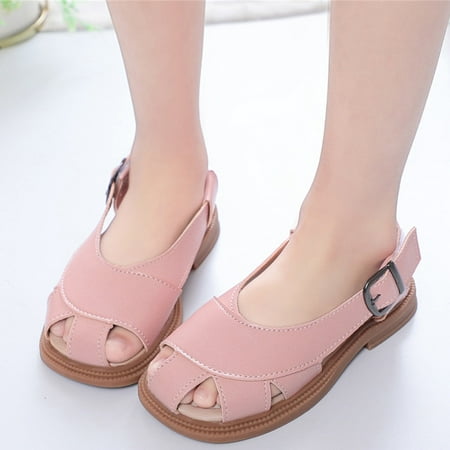 

Gubotare Comfortable Sandals for Baby Girl Baby Girls Summer Sandals with Flower Soft Toddler First Walker Dress Shoes (Pink 12.5)