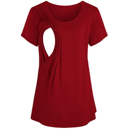 MoMarDer Maternity Women Nursing Tops Pregnant Breastfeeding Short Sleeve T-Shirt Blouse
MoMarDer Maternity Women Nursing Tops Pregnant Breastfeeding Short Sleeve T-Shirt Blouse