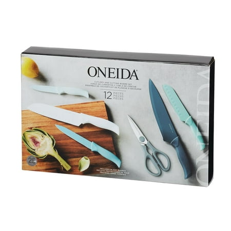 Oneida Quartz One 12-Piece Soft Grip Non-Stick Kitchen Knife Set with Heavy Duty Wooden Cutting Board
Oneida Quartz One 12-Piece Soft Grip Non-Stick Kitchen Knife Set with Heavy Duty Wooden Cutting Board