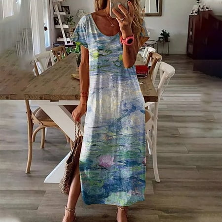 Moxiu Plus Size Maxi Dress for Women Short Sleeve Print Crewneck Dress Vintage Dresses Prom Gown Womens Fall Dresses
Moxiu Plus Size Maxi Dress for Women Short Sleeve Print Crewneck Dress Vintage Dresses Prom Gown Womens Fall Dresses