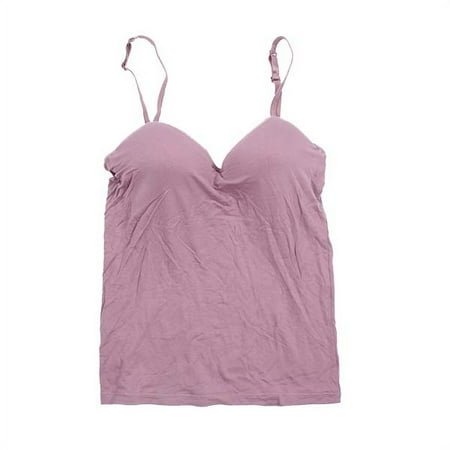 Feiona Women Sports Bra Tops V-Neck Camisole Straps Push Up Bra