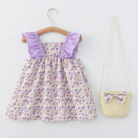 Leutsin Toddler Kids Baby Girls Fashion Cute Sleeveless Sweet Flower Print Ruffle Dress Bag Set
Leutsin Toddler Kids Baby Girls Fashion Cute Sleeveless Sweet Flower Print Ruffle Dress Bag Set