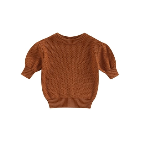 Calsunbaby Kids Toddler Girls Casual Short Sleeve Sweater Solid Color Round Neck Pullover Knitwear Tops Brown 12-18 Months
Calsunbaby Kids Toddler Girls Casual Short Sleeve Sweater Solid Color Round Neck Pullover Knitwear Tops Brown 12-18 Months