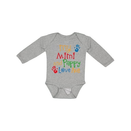 Inktastic Mimi and Pappy Love Me Gift Baby Boy or Baby Girl Long Sleeve Bodysuit