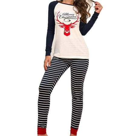 Ladies Christmas two-piece pajamas Set Casual Pajamas Set Long Sleeve Xmas Striped Print Tee and Pants PJ Set Loungewear Nightwear Sleepwear 
Ladies Christmas two-piece pajamas Set Casual Pajamas Set Long Sleeve Xmas Striped Print Tee and Pants PJ Set Loungewear Nightwear Sleepwear