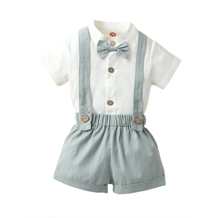Infant Baby Boys Gentleman Outfit Short Sleeve Bowtie Romper Suspender Shorts Overalls Summer Clothes Sets
Infant Baby Boys Gentleman Outfit Short Sleeve Bowtie Romper Suspender Shorts Overalls Summer Clothes Sets