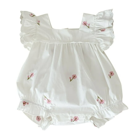 B91xZ Toddler Girl Summer Outfits Girls Fly Sleeve Floral Prints Ruffles Lace Romper Bodysuits (Sizes 0-3 Months)
B91xZ Toddler Girl Summer Outfits Girls Fly Sleeve Floral Prints Ruffles Lace Romper Bodysuits (Sizes 0-3 Months)