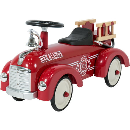 Best Choice Products Ride On Fire truck speedster Metal Pedal Car Kids Outdoor