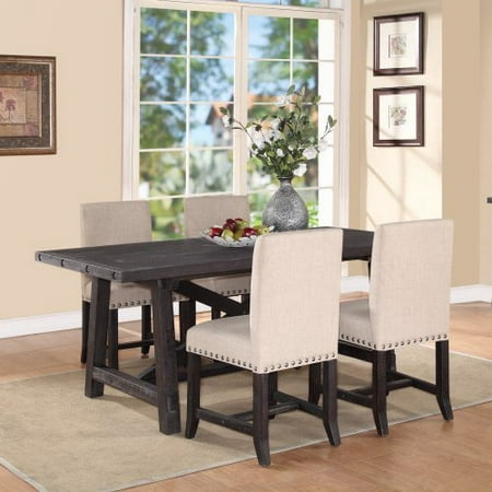 Modus Yosemite 5 Piece Rectangular Dining Table Set with Upholstered Chairs