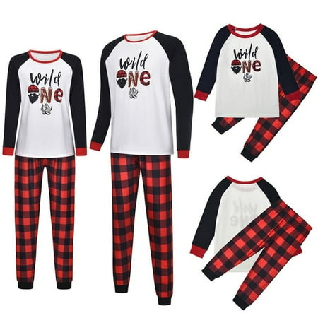 Christmas Matching Pajamas for Family Long Sleeve Crewneck Wild One Tee Shirt Red Plaid Pants Xmas Parent-Child Sleepwear
Christmas Matching Pajamas for Family Long Sleeve Crewneck Wild One Tee Shirt Red Plaid Pants Xmas Parent-Child Sleepwear
