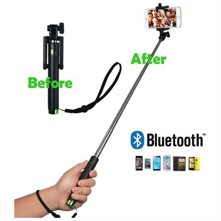 One-piece U-Shape Self-portrait Monopod Extendable Selfie Stick with Bluetooth Remote Shutter