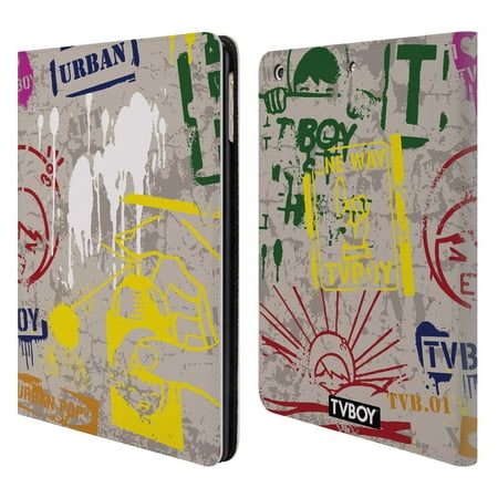 OFFICIAL TVBOY STENCIL ALL OVER LEATHER BOOK WALLET CASE COVER FOR APPLE IPAD