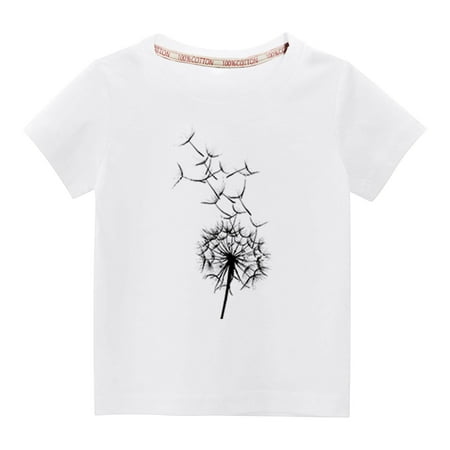 Bouanq Toddlers Baby Unsex Basic Tops Crew Neck Dandelion Graphic Shirts Summer Short Sleeve T-Shirt Kids Tee Tops 3-9T
Bouanq Toddlers Baby Unsex Basic Tops Crew Neck Dandelion Graphic Shirts Summer Short Sleeve T-Shirt Kids Tee Tops 3-9T