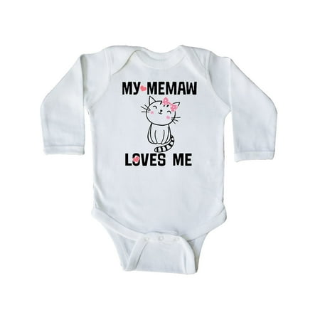 Inktastic My Memaw Loves Me Girls Gift Baby Girl Long Sleeve Bodysuit
