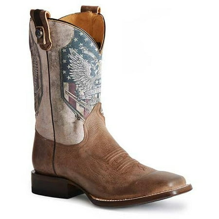 Men s Roper 2nd Amendment CCS Rider Leather Boots Handcrafted Brown