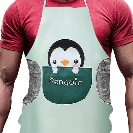 Household Lovely Cartoon Printing Waterproof Apron with Oil Proof Pocket