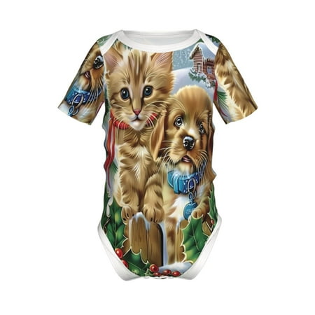 Lukts Christmas Kitten Puppy Print Baby Short Sleeve Romper Onesie for Newborn Baby Boys and Girls-18 Months
Lukts Christmas Kitten Puppy Print Baby Short Sleeve Romper Onesie for Newborn Baby Boys and Girls-18 Months