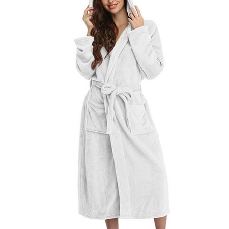 Labakihah Robes For Women Women Hooded Fleece Bathrobe Lightweight Soft Plush Long Flannel Sleepwear Fleece Hooded Bathrobe Plush Long Warm Robe White
Labakihah Robes For Women Women Hooded Fleece Bathrobe Lightweight Soft Plush Long Flannel Sleepwear Fleece Hooded Bathrobe Plush Long Warm Robe White