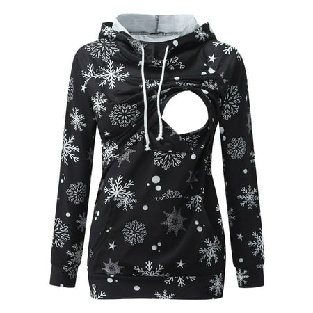 NEGJ Christmas Womens Maternity Long Sleeve Nursing Tops Breastfeeding Hoodie Sweatshirt With Pockets
NEGJ Christmas Womens Maternity Long Sleeve Nursing Tops Breastfeeding Hoodie Sweatshirt With Pockets