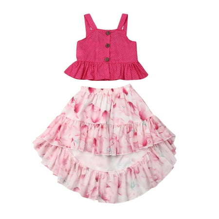 Toddler Girls Summer Outfits Sleeveless Ruffled Crop Tank Top and Irregular Hem Skirt Set Beachwear
Toddler Girls Summer Outfits Sleeveless Ruffled Crop Tank Top and Irregular Hem Skirt Set Beachwear