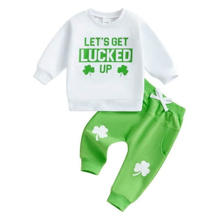 YASUTNKS Baby Boys Pants Set Long Sleeve Crew Neck Letters Shamrock Print Sweatshirt with Sweatpants Infant Clothes
YASUTNKS Baby Boys Pants Set Long Sleeve Crew Neck Letters Shamrock Print Sweatshirt with Sweatpants Infant Clothes