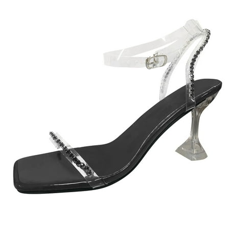 Mackneog Ladies Shoes Transparent Strap Rhinestone Sandals High Heel Sandals Gift on Clearance
Mackneog Ladies Shoes Transparent Strap Rhinestone Sandals High Heel Sandals Gift on Clearance