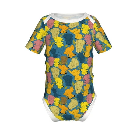 Lukts Retro Boho Elephants Print Baby Short Sleeve Romper Onesie for Newborn Baby Boys and Girls-6 Months
Lukts Retro Boho Elephants Print Baby Short Sleeve Romper Onesie for Newborn Baby Boys and Girls-6 Months