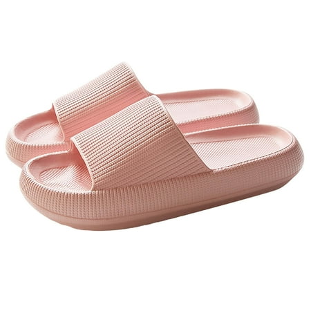 ZXHACSJ Cool Slippers Home Slippers Indoor Anti-slip Silent Thick-soled Slippers Pink 40