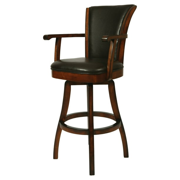 Impacterra Glenwood Swivel Bar Stool with Arms - Russet Cordovan
