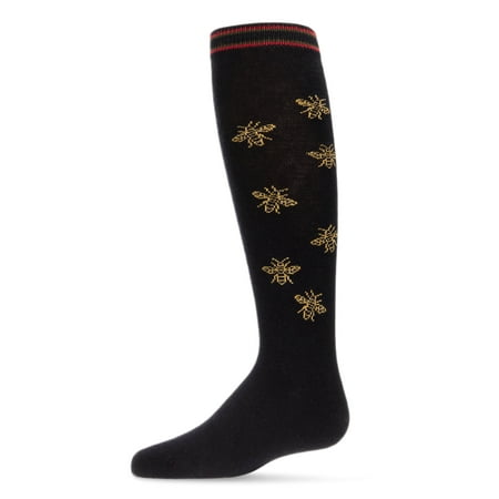 MeMoi Striped Bee Cotton Blend Knee High Sock - Girls - Female
