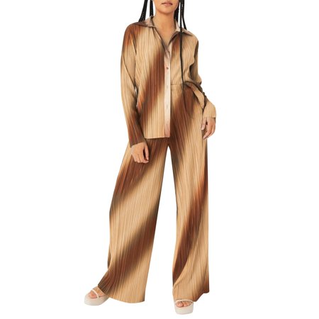Aompmsdx Women S Fashion Autumn Winter Gradient Pleated Printed Shirt Trousers Two Piece Sety2K Clothes
Aompmsdx Women S Fashion Autumn Winter Gradient Pleated Printed Shirt Trousers Two Piece Sety2K Clothes