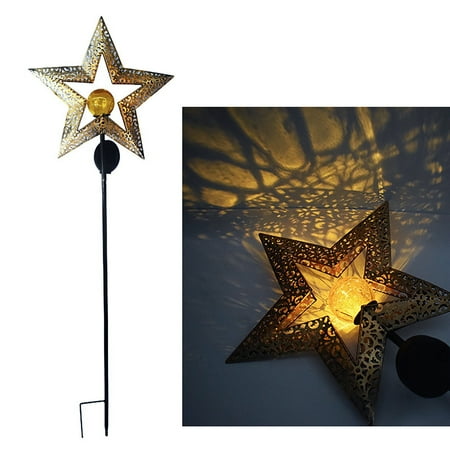 Wrought Iron Outdoor Solar Lamp Lamp Retro Hollow Projection Lamp