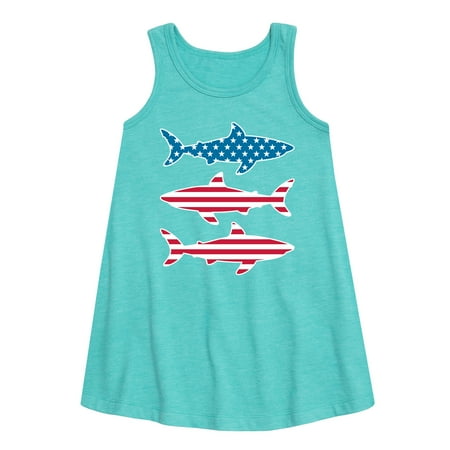 Instant Message - 4th of July - Shark American Flag - Toddler & Youth Girls A-line Dress
Instant Message - 4th of July - Shark American Flag - Toddler & Youth Girls A-line Dress