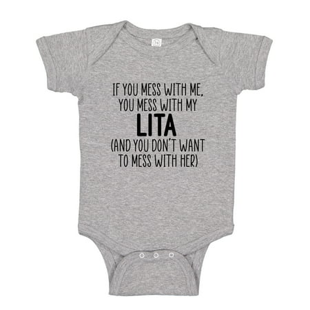 Don t Mess With My Lita Baby Bodysuit One Piece 6 mo Athletic Heather
Don t Mess With My Lita Baby Bodysuit One Piece 6 mo Athletic Heather