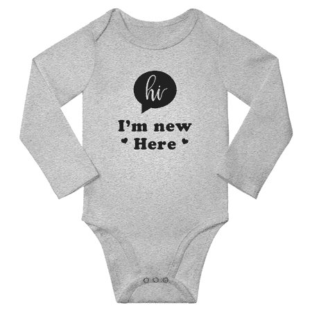 Hi I m New Here Cute Baby Long Sleeve Jumpsuits Clothes Boy Girl Unisex (Gray 18-24M)
Hi I m New Here Cute Baby Long Sleeve Jumpsuits Clothes Boy Girl Unisex (Gray 18-24M)